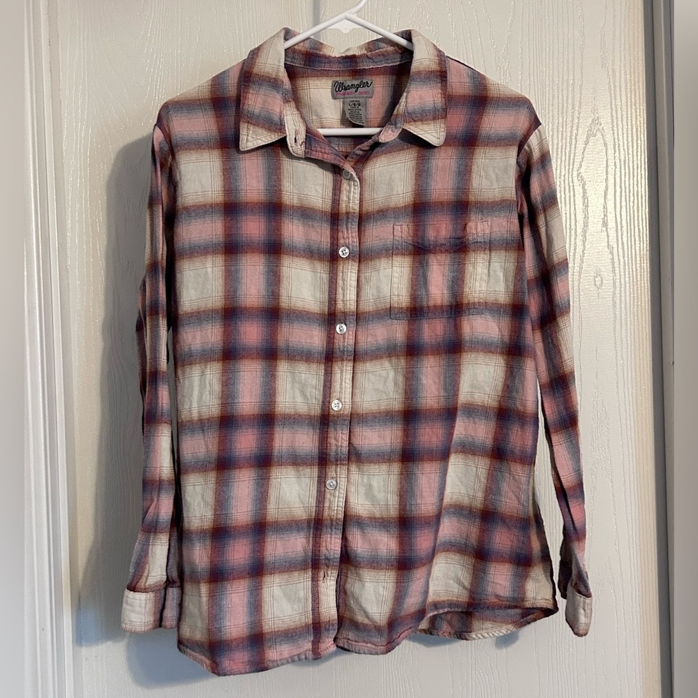 Wrangler Men's Casual Plaid Shirt - Red, Blue, and White